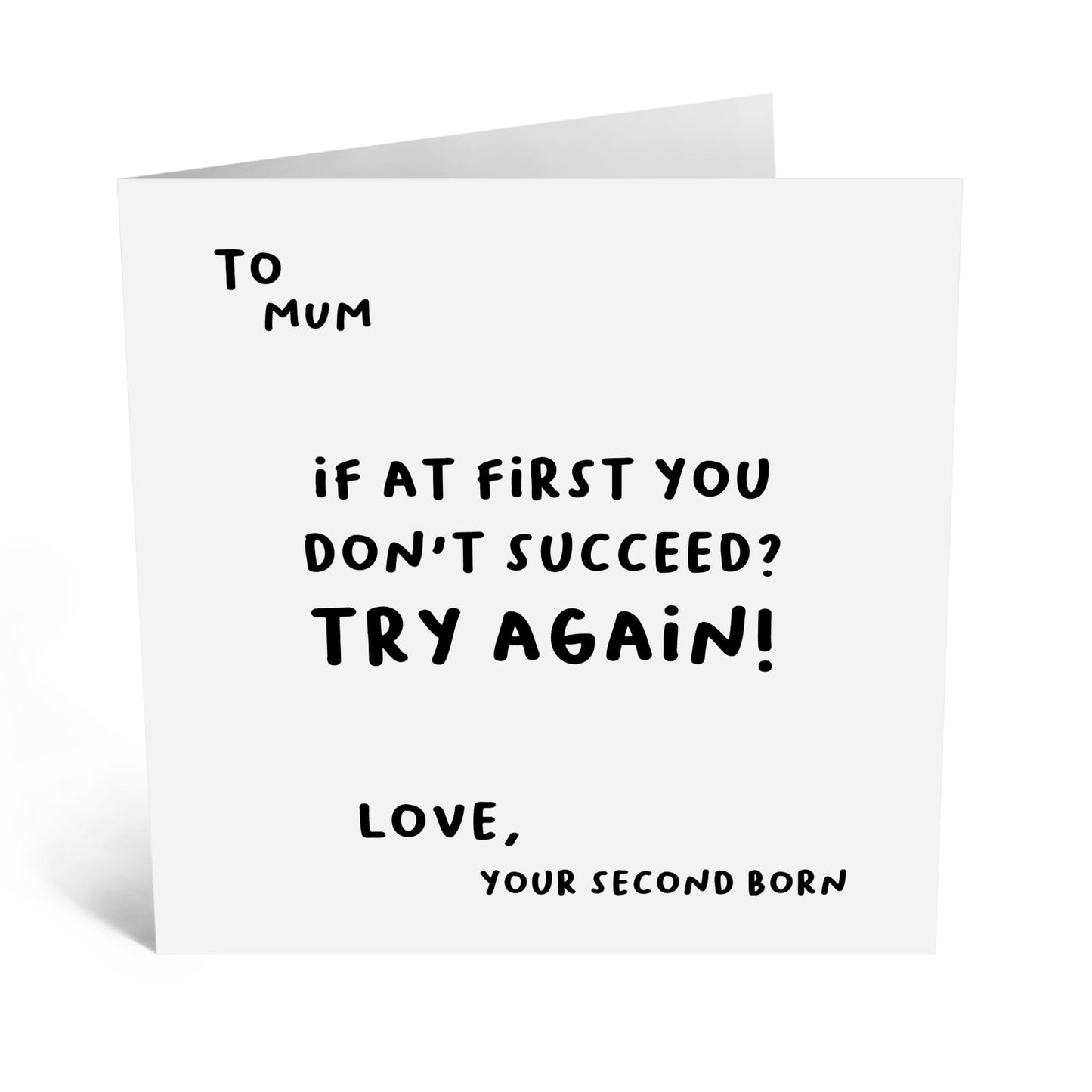 Hilarious Mum Birthday Card - 'FROM SECOND BORN' - Funny Gifts For Mummy's, Mama, Ma, Mam, Her from the 2nd Child - Fun Mothers Day Gift for Her from Son Daughter - Comes with Stickers