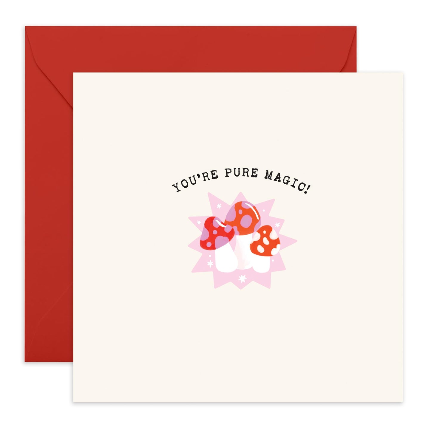 Mushroom Greeting Cards Birthday - You're Pure Magic - Anniversary Cards For Girlfriend Boyfriend - Gifts For Men Women - Friend Cards Affirmation Congratulations - Comes With Stickers - By Central 23