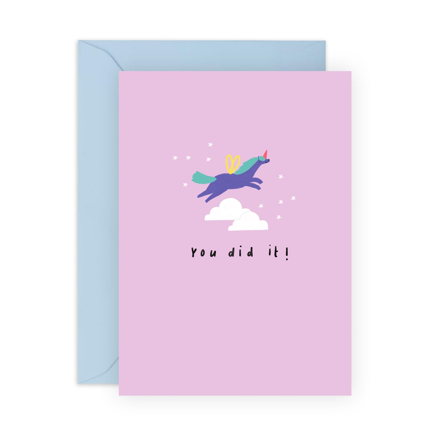 Celebratory Card - 'YOU DID IT UNICORN' - Perfect for Recognizing Achievements with a Touch of Magic - Ideal for Friends BFFs Sisters and Family Who Love Unicorns - Comes With Stickers By Central 23