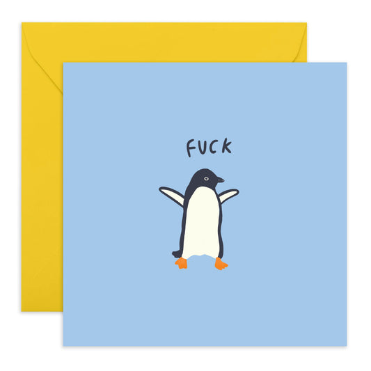 Greeting Card - 'F*ck Penguin' - For Anyone with a Sense of Humor - Bold and Cheeky Design - For Fun to Any Occasion - Birthdays, Anniversaries, or Just Because - Comes with Fun Stickers by Central 23