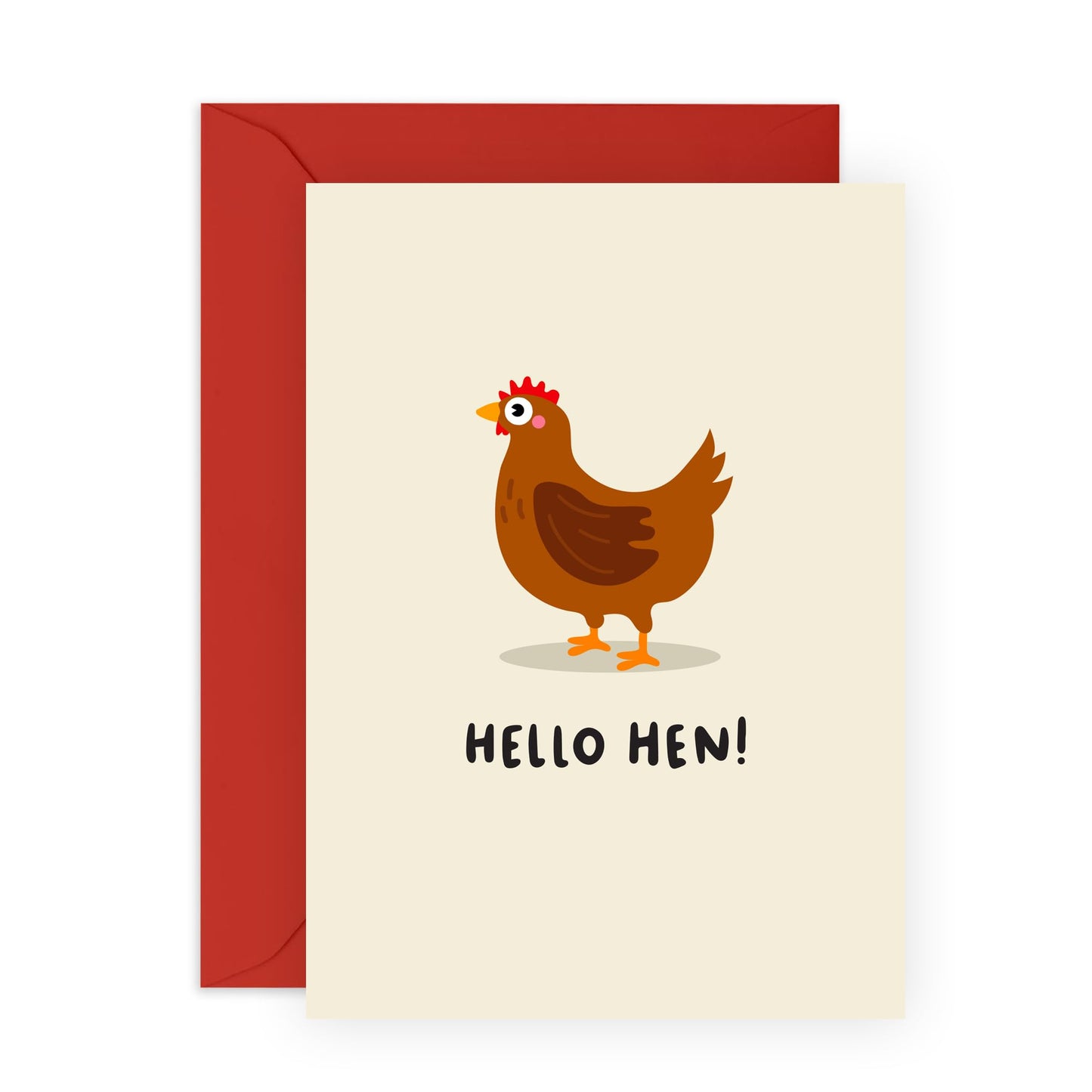Cheerful Greeting Card - 'HELLO HEN' - Perfect for Celebrating Friendships and Fun Times - Ideal for Him, Her, Friends, Family, and Anyone Who Loves a Playful Touch - Comes With Stickers By Central 23
