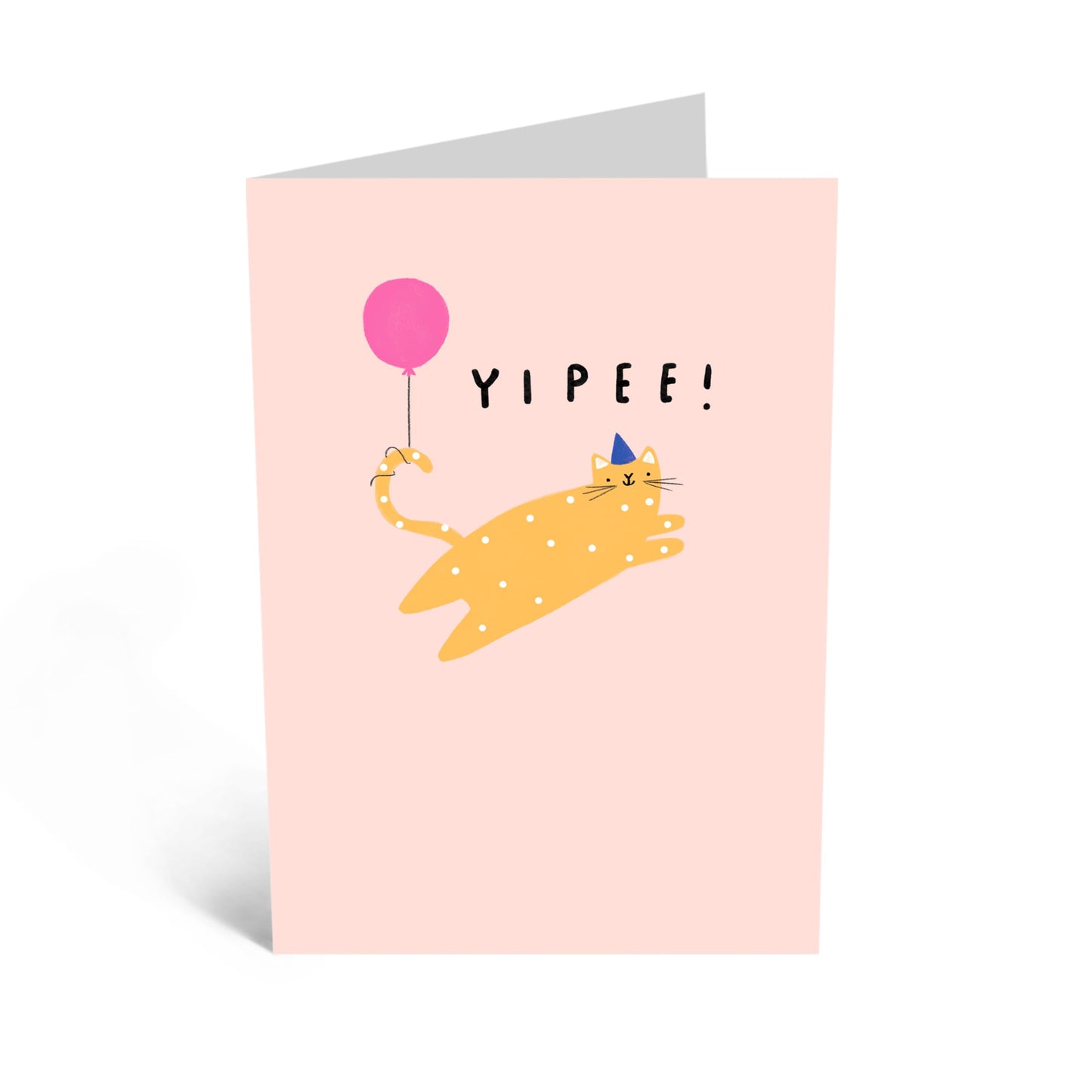 Birthday Greeting Card - 'YIPEE CAT' - Perfect for Celebrating Birthdays with Feline Fun and Excitement - Ideal for Friends and for Cat Lovers Ready to Celebrate - Comes With Stickers By Central 23