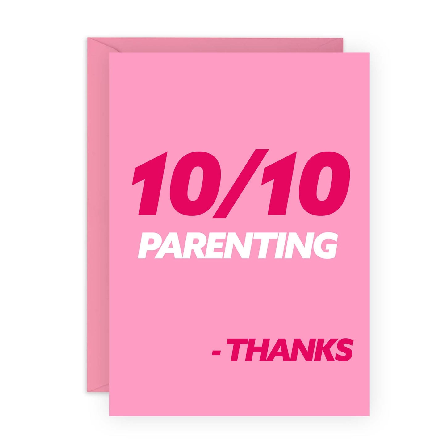 Appreciation Greeting Card for Parents - '10/10 PARENTING' - Gifts For Mum, Dad, Ma, Pop, Mama, Her, Him From Son and Daughter - Birthdays, Mothers Day, Fathers Day - Parenting - Comes with Stickers