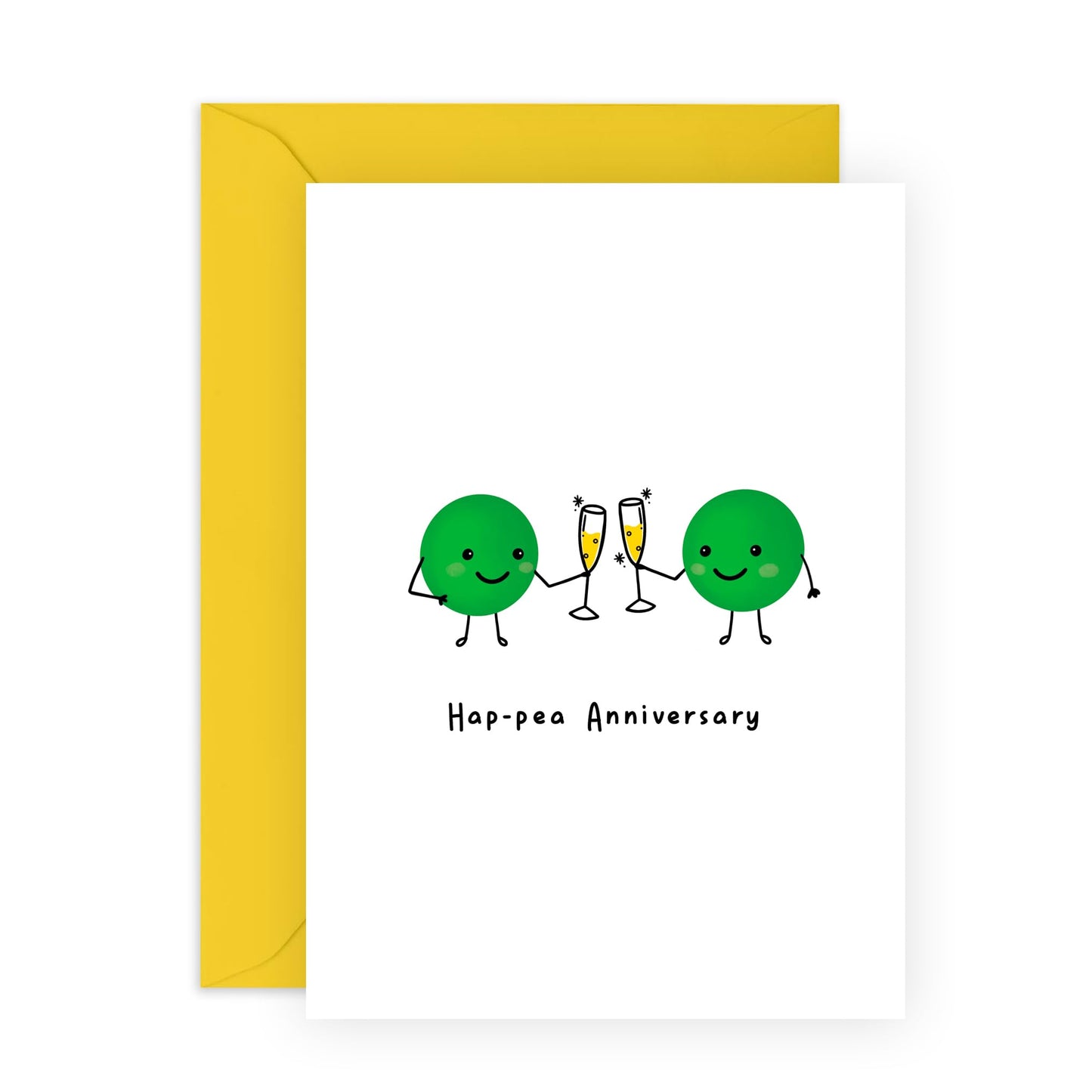 Anniversary Card Husband Wife - Hap-pea Anni - Wedding Anniversary Card - For Boyfriend Girlfriend - Comes With Fun Stickers By Central 23