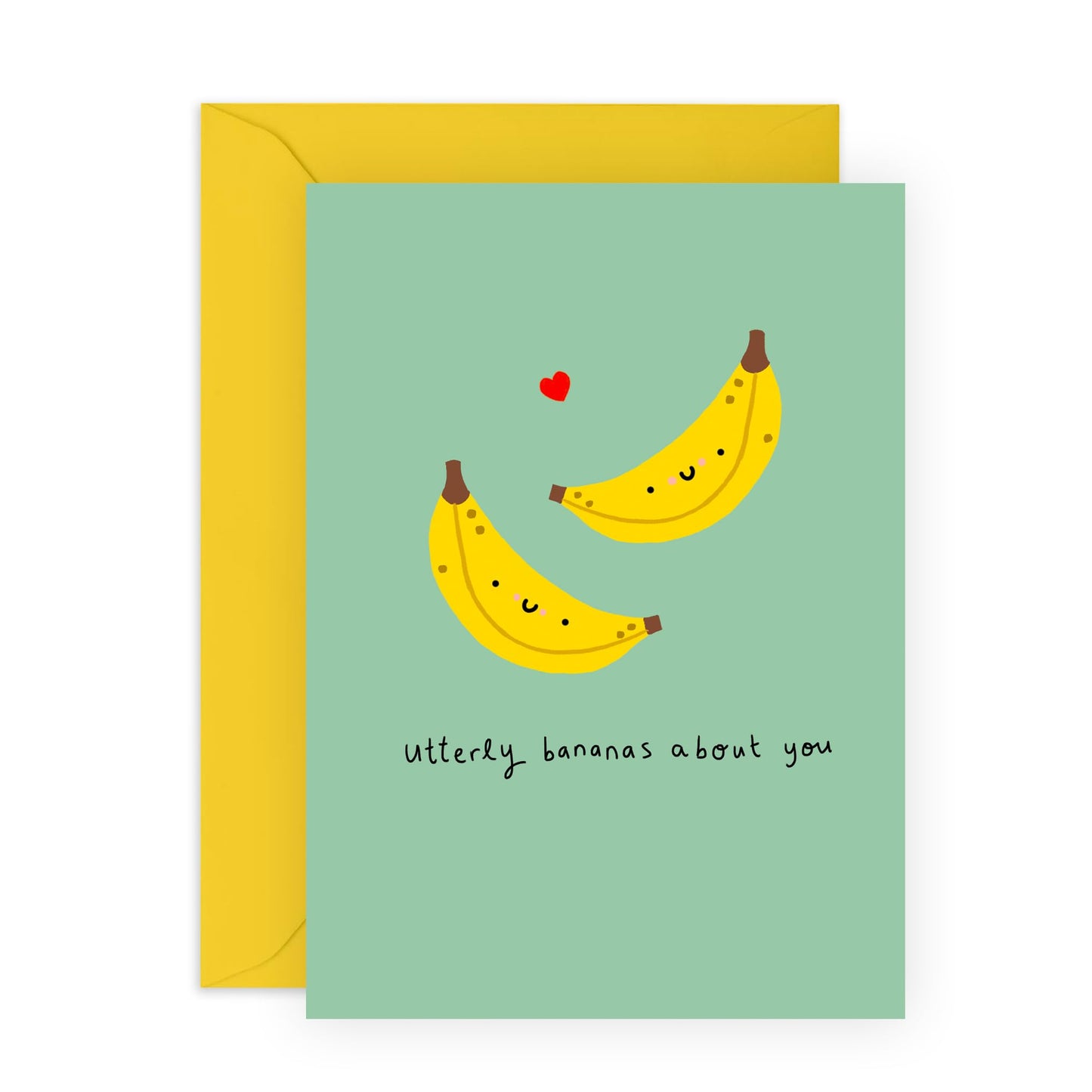 Greeting Card - 'Bananas About You' - Utterly Bananas About You - Perfect for Adding a Fun and Sweet Touch to Any Occasion - Ideal for Him Her Partners Loved Ones - Comes with Stickers By Central 23
