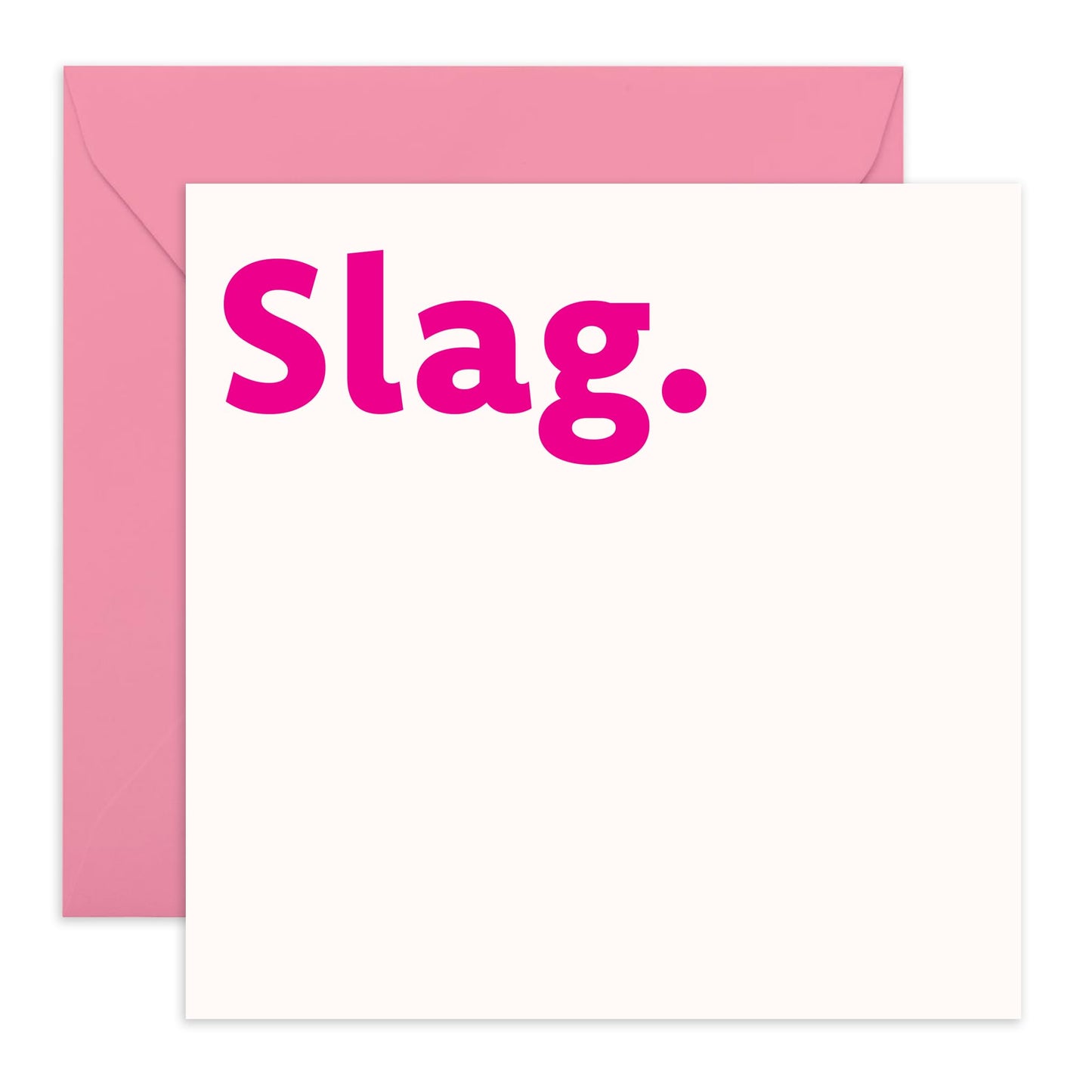 Hilarious Pink Birthday Card - ' Sl*g' - Gifts for Bestie, Best Friend, Colleague, Co-worker, Gals, Her, BFF - Just Kidding Girl - Comes with Fun Stickers
