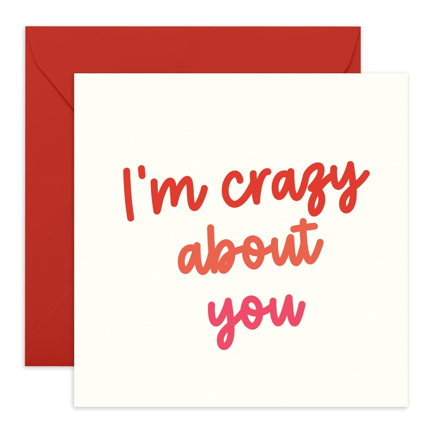 Valentines Day Card Girlfriend Boyfriend - I'm Crazy About You - Anniversary Card Couple Fiance - Husband Wife Greeting Cards - Love Cards For Him Her - Comes With Stickers By Central 23