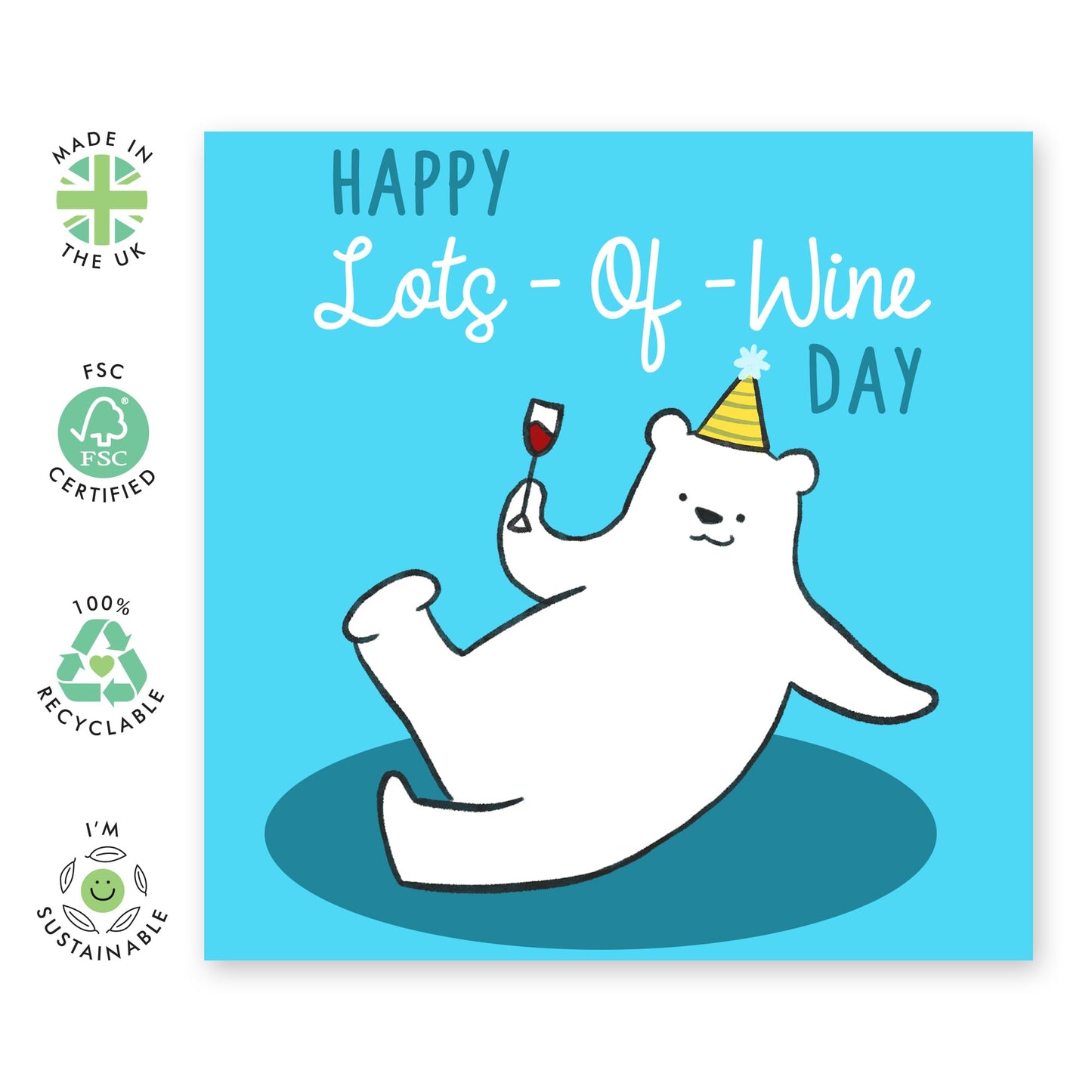 Birthday Cards For Women - Funny Sassy Best Friend Birthday Card - Happy Lots Of Wine Day Bear - Cheeky Greeting Cards For Her Mum Aunt Sister - Comes With Fun Stickers - By Central 23