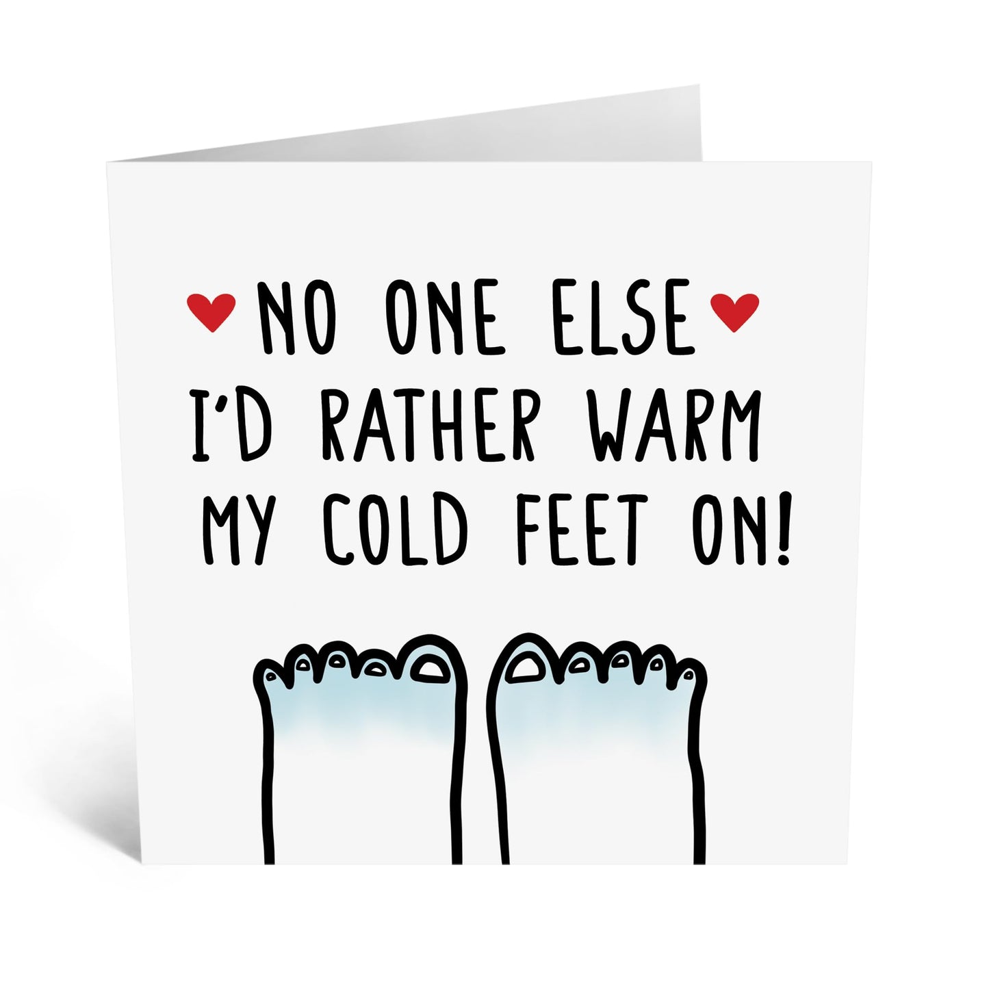 Funny Valentines Day Card - 'Warm My Cold Feet On' - Anniversary Card For Her Him Wife Husband - Boyfriend Birthday Card - Romantic I Love You Gifts For Him - Comes With Cute Stickers