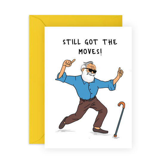 Granddad Birthday Card - Still Got The Moves - Quirky Father Birthday Card - Birthday Card From Grandson Granddaughter - Gifts For Men Grandpa Grandfather - Comes With Fun Stickers By Central 23