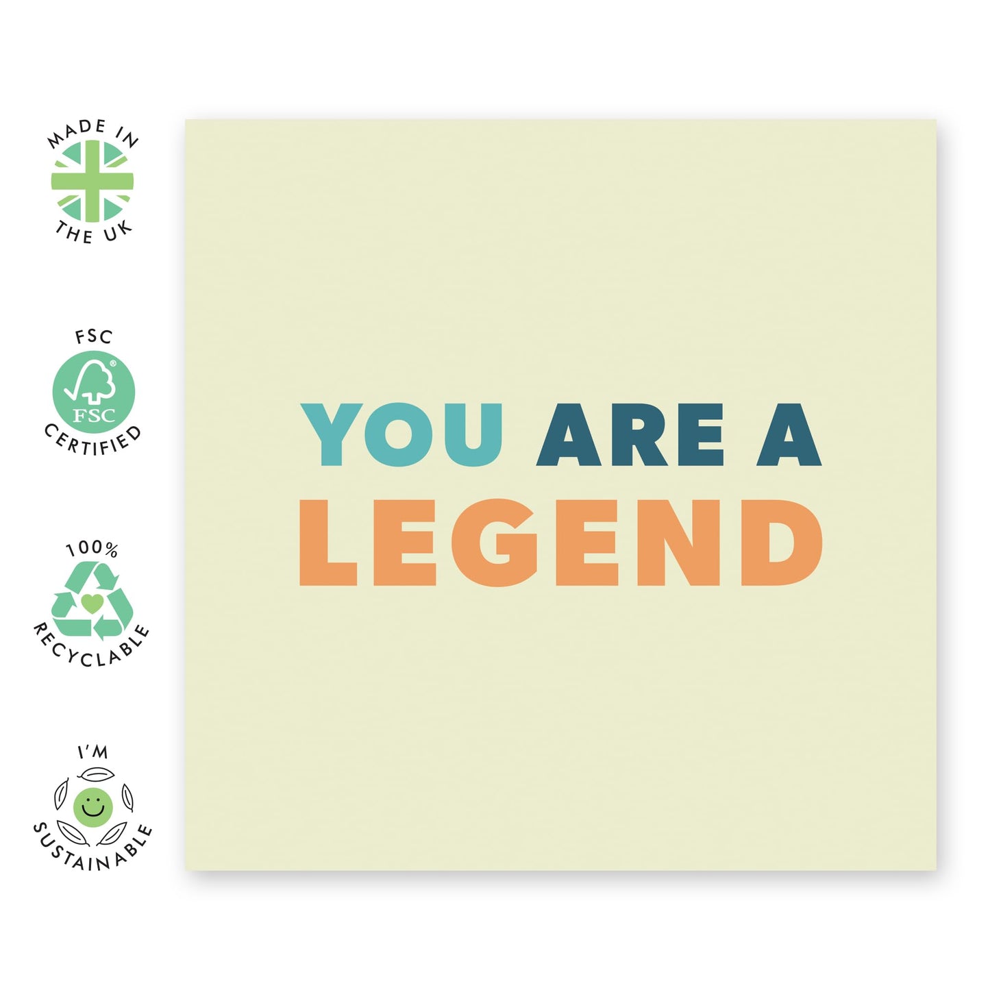 Greeting Card - 'YOU ARE A LEGEND' - Perfect for Honoring Someone Special with a Bold and Admiring Message - Ideal for Celebrating Achievements and Unique Qualities - Comes With Stickers By Central 23