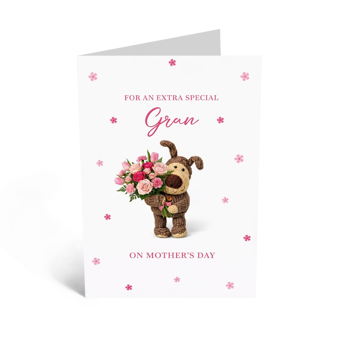 Mother’s Day Card for Gran - ‘For an Extra Special Gran’ Greeting Card - Cute Puppy with Flower Bouquet Design - Thoughtful Keepsake for Grandma - Made in UK - Includes Premium White Envelope
