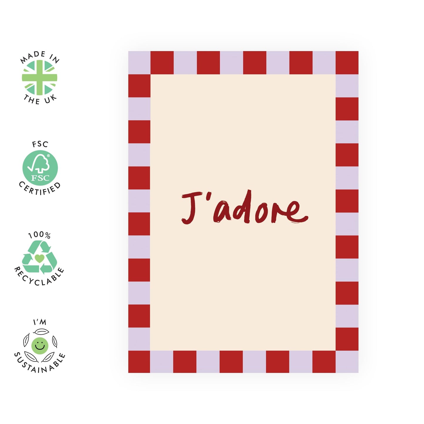J'adore French Greeting Card – Gifts for Her, Him, Partner, Wife, Husband, Boyfriend, Girlfriend - Sweet French-Inspired Love Card for Annivesary, Valentines Day, Birthdays -Comes with Stickers