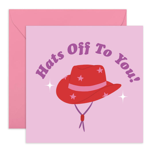 Congratulations Card - Hats Off To You - Good Job Card - Affirmation Cards - Graduation Promotion - Supportive Gifts For Her Him Son Daughter Best Friends - Comes With Fun Stickers By Central 23
