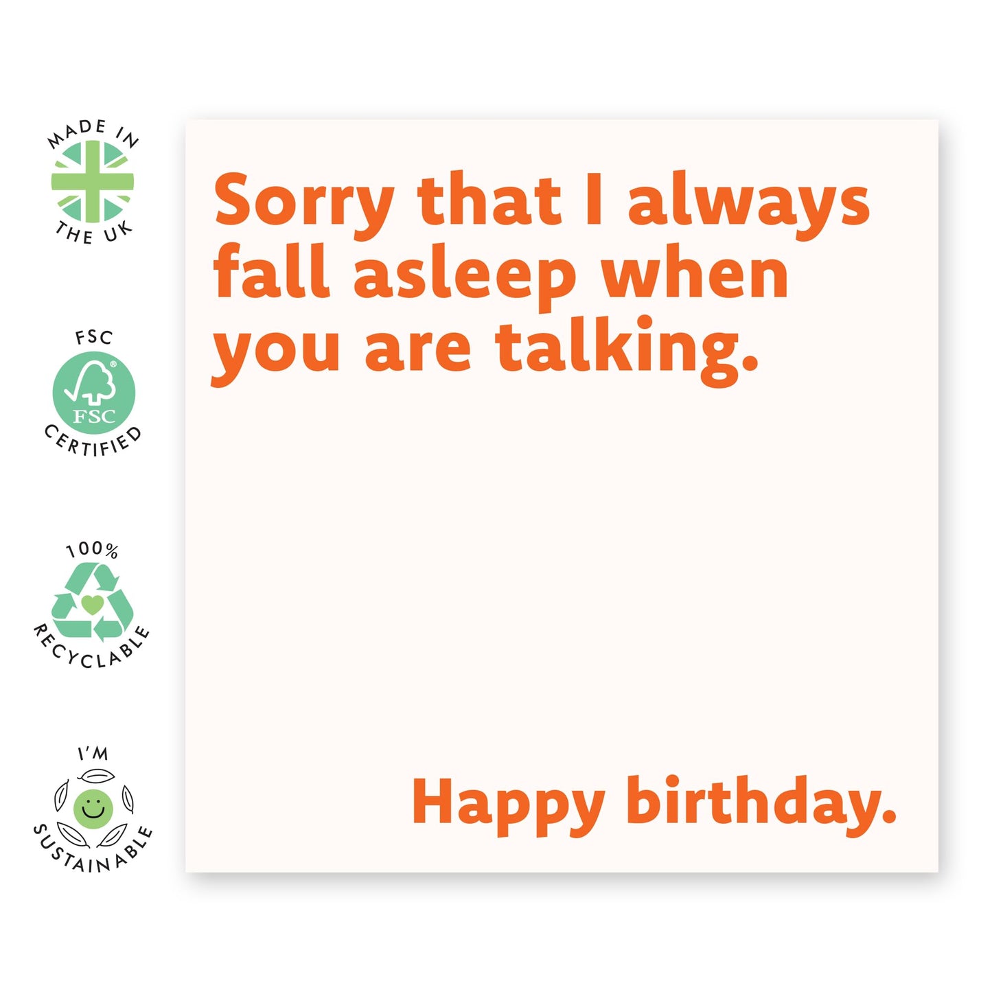 Funny Birthday Card - 'Always Fall Asleep' - Gifts for Bestie, Best Friend, Partner, Sister, Brother, Colleague, Co-worker, Auntie, Uncle, Bruv - Boring - Comes with Fun Stickers