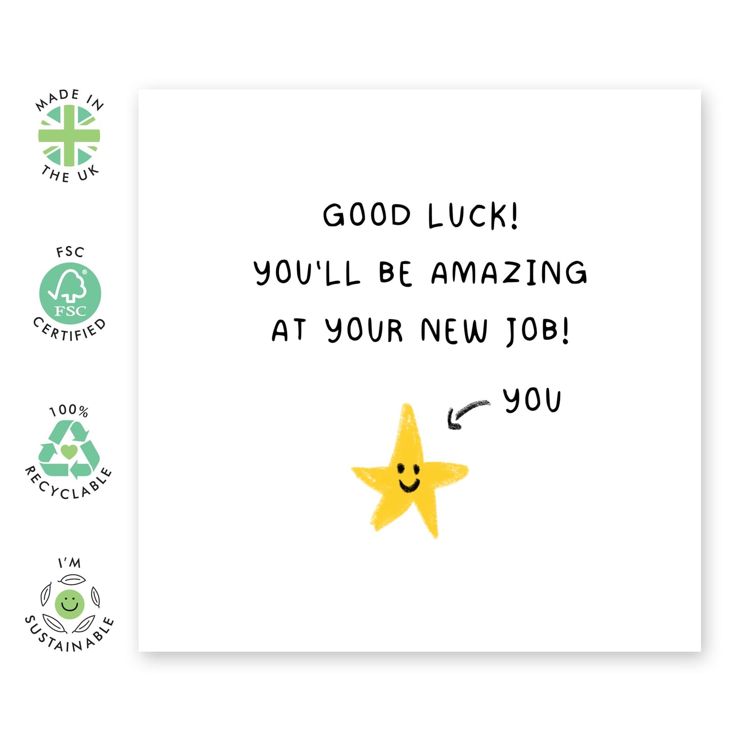 Good Luck Leaving Card - 'Amazing At Your Job' - Gifts for Colleagues, Co-workers, Officemate, Partner, Him, Her, Mates, Bruv, Friends - You're A Superstar - Comes with Fun Stickers