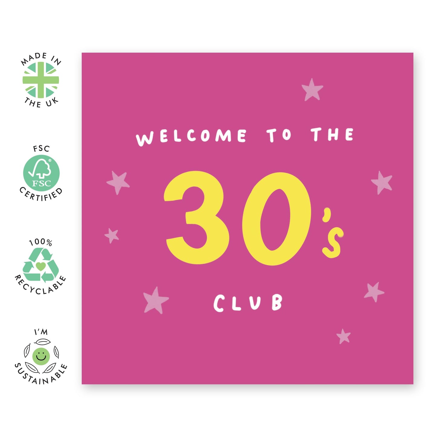 30th Birthday Card - '30s Club' - Gifts for Best Friends, Besties, BFF,Girlfriends, Sister, Sis, Gals, Cousin, Family - Thiryay- Comes with Fun Stickers