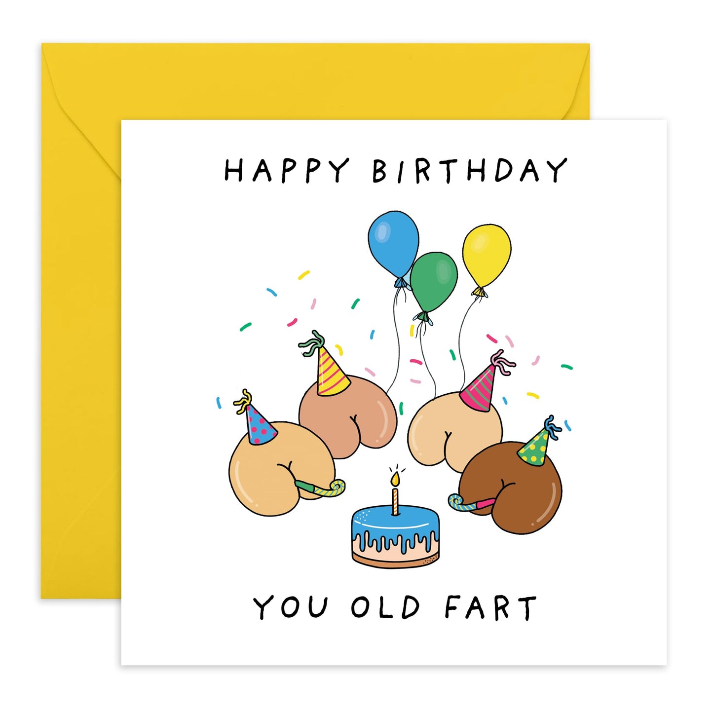 Funny Birthday Card - 'B*M OLD F*RT!' - Perfect for Celebrating Birthdays with a Cheeky Twist - Ideal for Friends Family Besties BFFs Brothers Sisters Colleagues - Comes With Stickers By Central 23