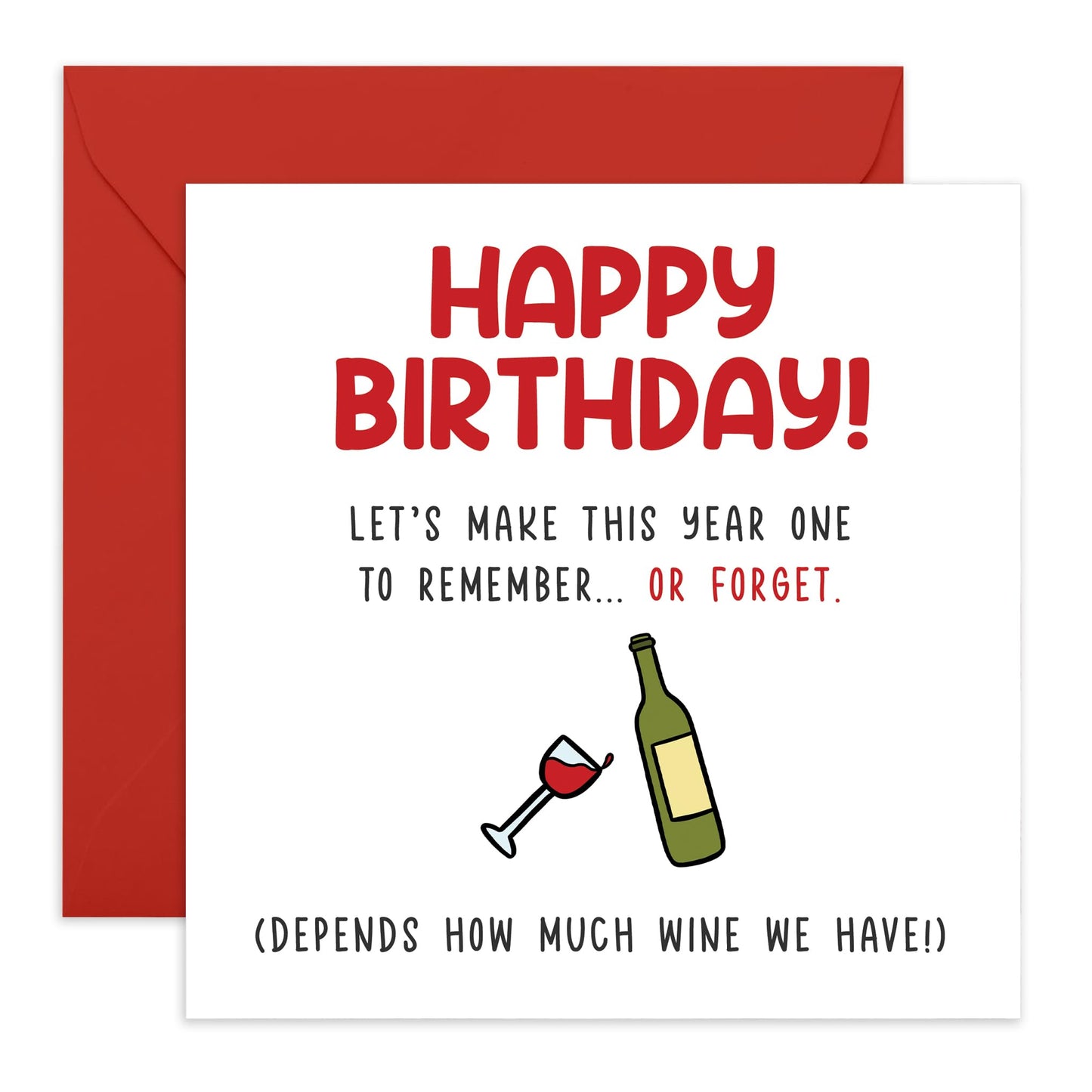 Greeting Card - 'YEAR TO REMEMBER WINE' - Perfect for Celebrating Special Moments - Ideal for Him Her Friends, Family, or Anyone Who Loves to Toast Life's Memories - Comes With Stickers By Central 23