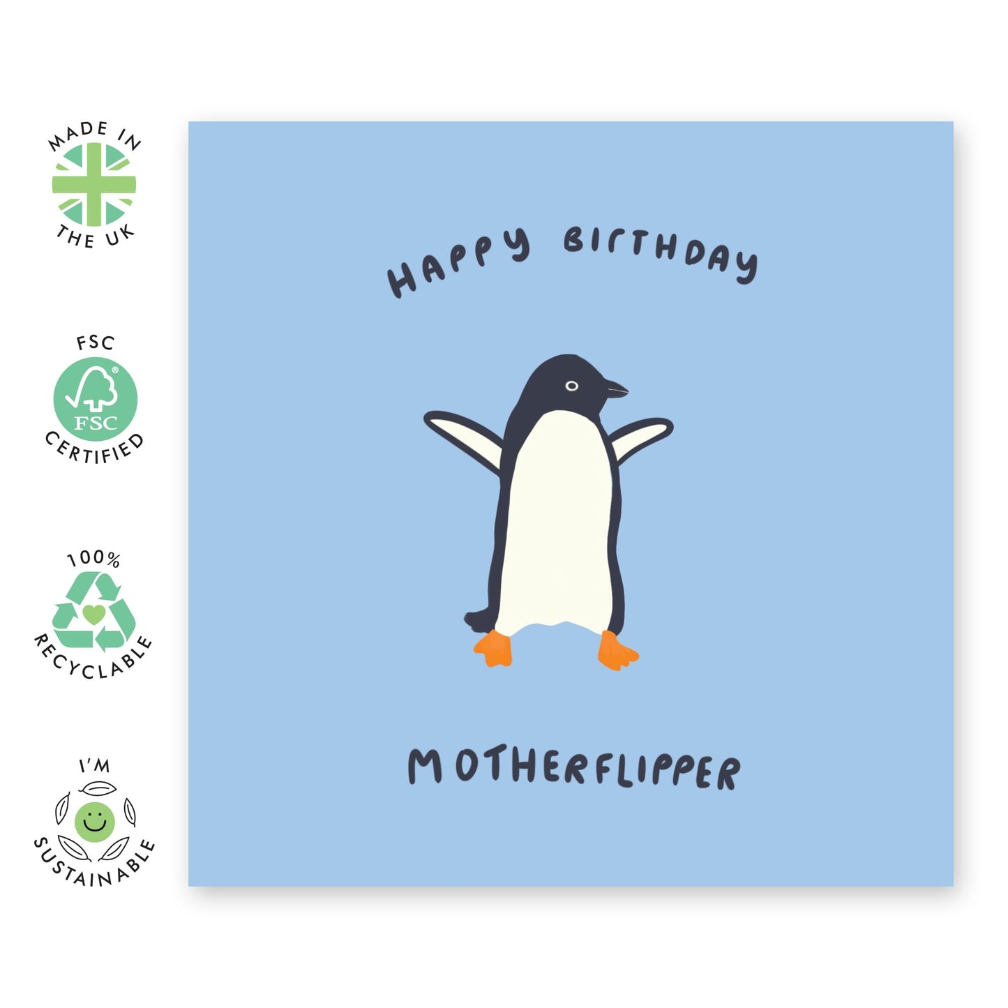 Birthday Card - 'Happy Birthday Motherflipper' - For Anyone Who Enjoys Humor and Fun - Bold and Playful Design - Perfect for Celebrating Birthdays with a Laugh - Comes with Fun Stickers by Central 23
