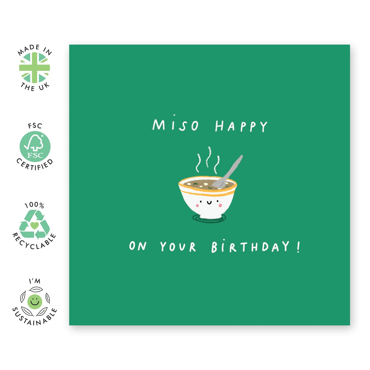 Birthday Card For Men Women - Miso Happy - Happy Birthday To My Fabulous Friend - Sweet Greeting Card Gifts For Friends Bestie Bff Coworker - Comes With Stickers By Central 23