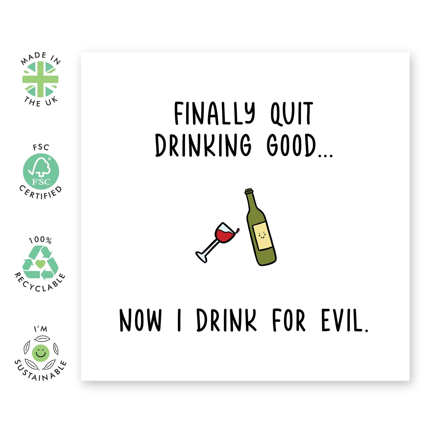 Hilarious Birthday Card - 'Drinking For Evil' - Gifts for Besties, BFFs, Best Friends, Sisters, Gals, Ladies, Her, Coworker, Colleagues, Cousin - Red Wine - Comes with Fun Stickers