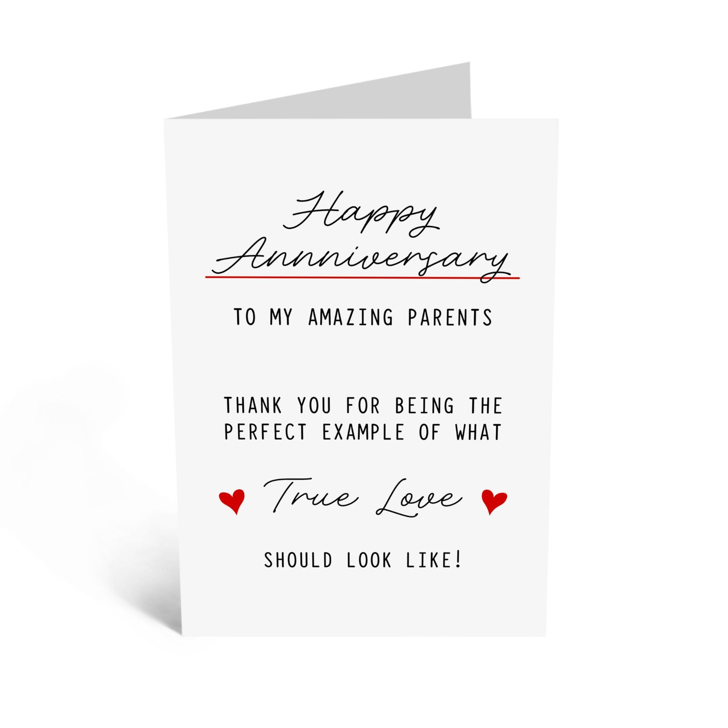 Sweet Anniversary Card For Mum and Dad - 'Anniversary For Parents' - Gift for Mother, Father, Them From Son, Daughter - Example of True Love - Comes with Fun Stickers