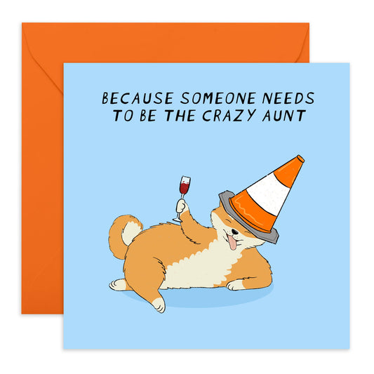 Greeting Card - 'CRAZY AUNT' - Perfect for Any Occasion with a Fun and Playful Design - Ideal for Celebrating or Sending a Light-Hearted Message to a Special Aunt - Comes With Stickers By Central 23