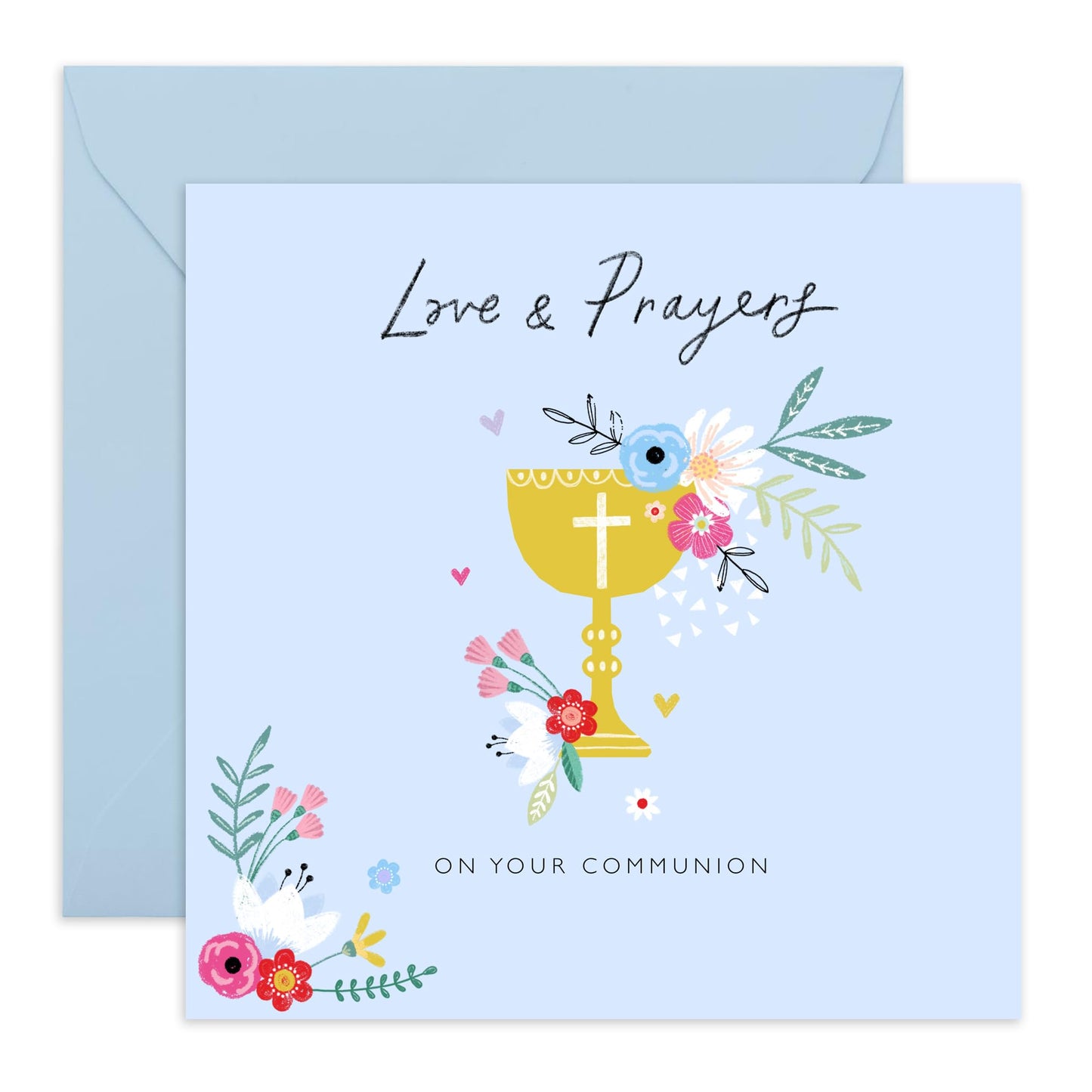 First Holy Communion Cards For Boys - Love And Prayers On Your Communion - Religious Cards With Envelopes - Communion Gifts For Son Godson Nephew - Comes With Fun Stickers - By Central 23