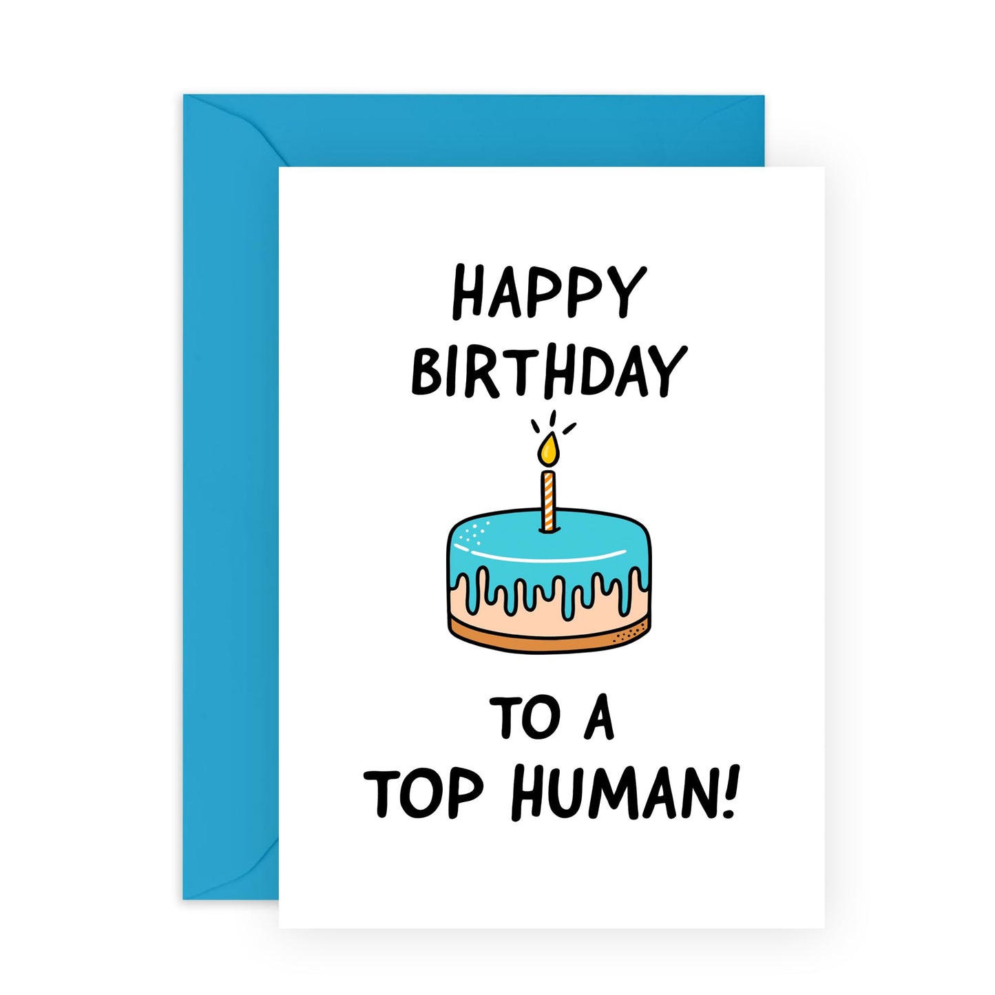 Happy Birthday Card For Men - To A Top Human - Friend Birthday Cards For Women - Dad Birthday Cards - Gifts For Cat Mum Fur Parent - Comes With Stickers - By Central 23