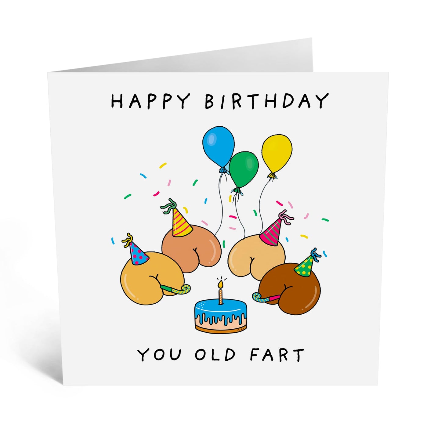 Funny Birthday Card - 'B*M OLD F*RT!' - Perfect for Celebrating Birthdays with a Cheeky Twist - Ideal for Friends Family Besties BFFs Brothers Sisters Colleagues - Comes With Stickers By Central 23