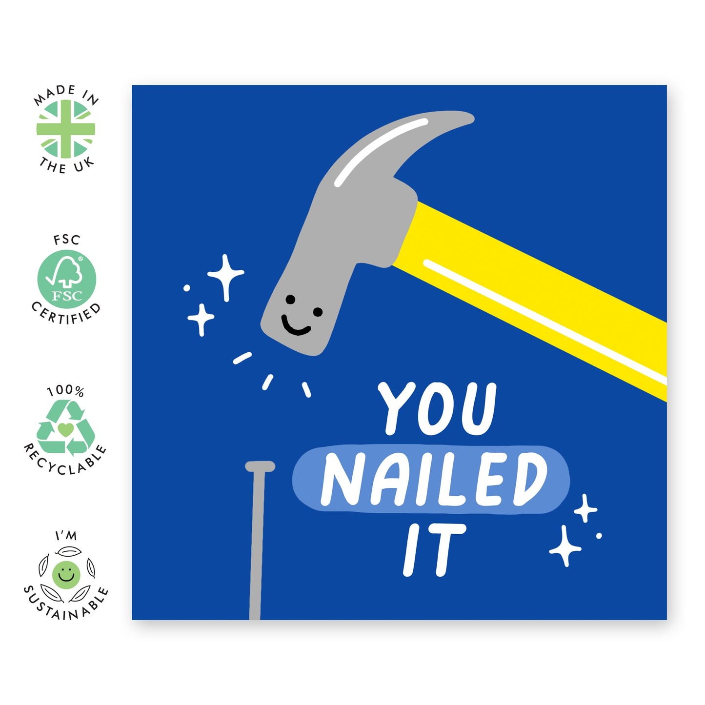 Congratulations Card - 'You Nailed It' - Gifts for Fresh Graduates, Getting Driver's License, Passing Examinations & Tests - Achievements - Comes with Fun Stickers