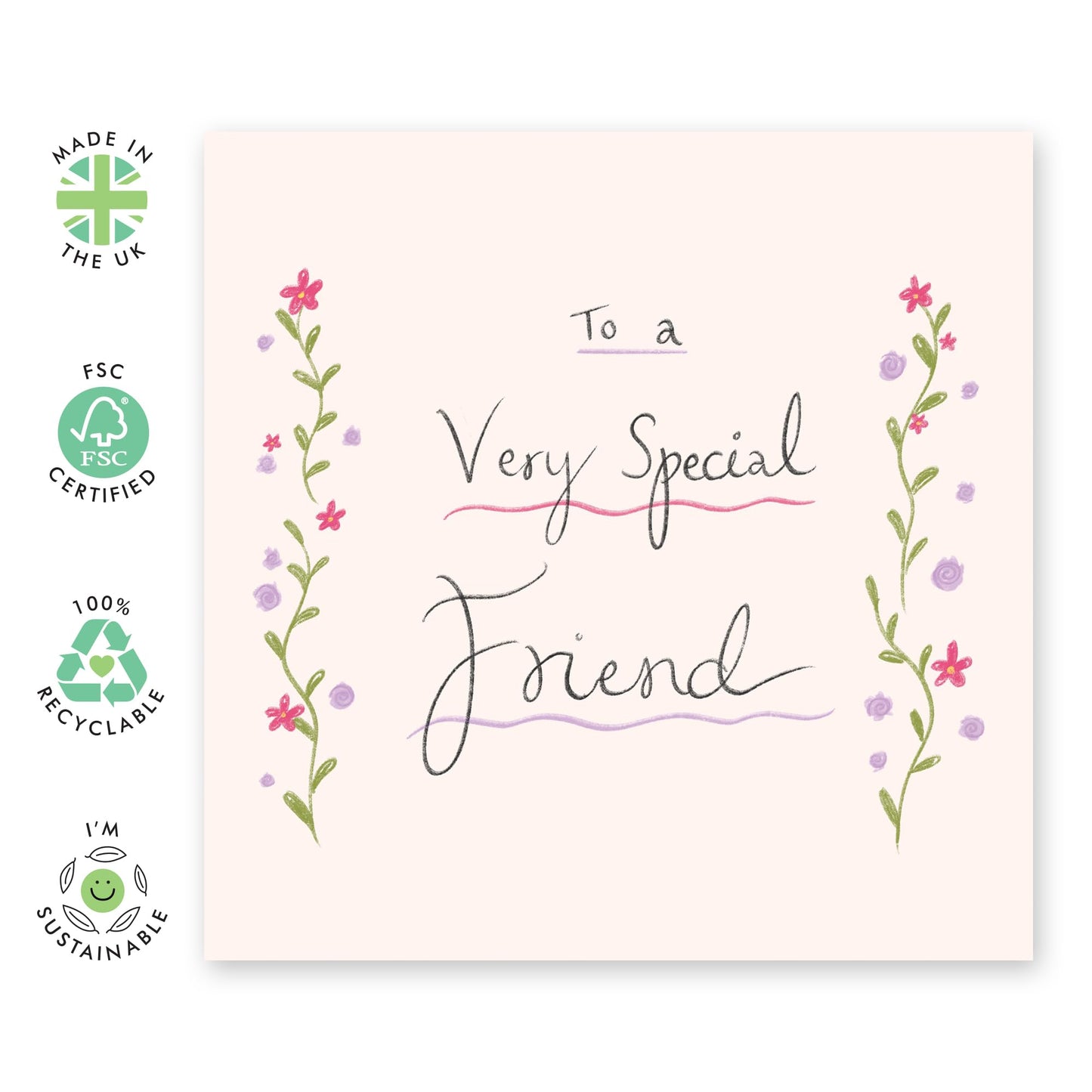 Friendly Greeting Card - 'Special Friend 3' - Gift for Besties, Best Friends, Colleagues, Coworkers, BFF, Cousin, Coworkers, Sis, Family - BFF - Comes with Fun Stickers