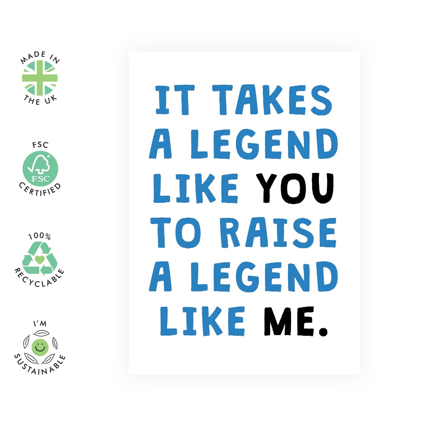 Birthday Card For Parents - Legend Like You Blue - Fathers Day Cards For Dad Uncle - Mothers Day Cards For Mum Aunt Nan - Greeting Cards From Son Daughter - Comes With Fun Stickers By Central 23