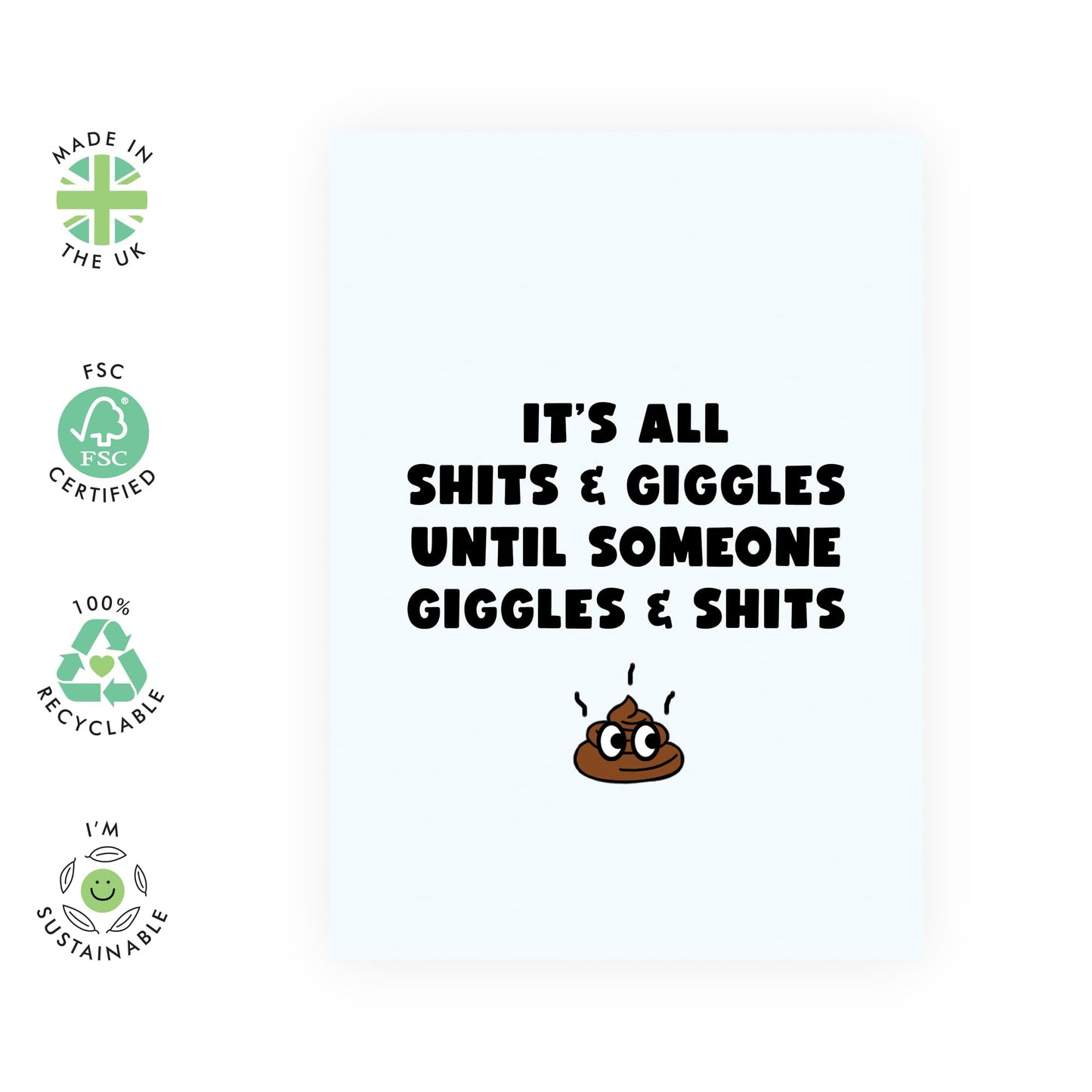 Rude Birthday Cards For Men - Giggles And Sh*ts - Funny Birthday Greeting Cards For Women - Best Friend Birthday Gifts - For Mum Dad Nana Grandad - Comes With Stickers - By Central 23
