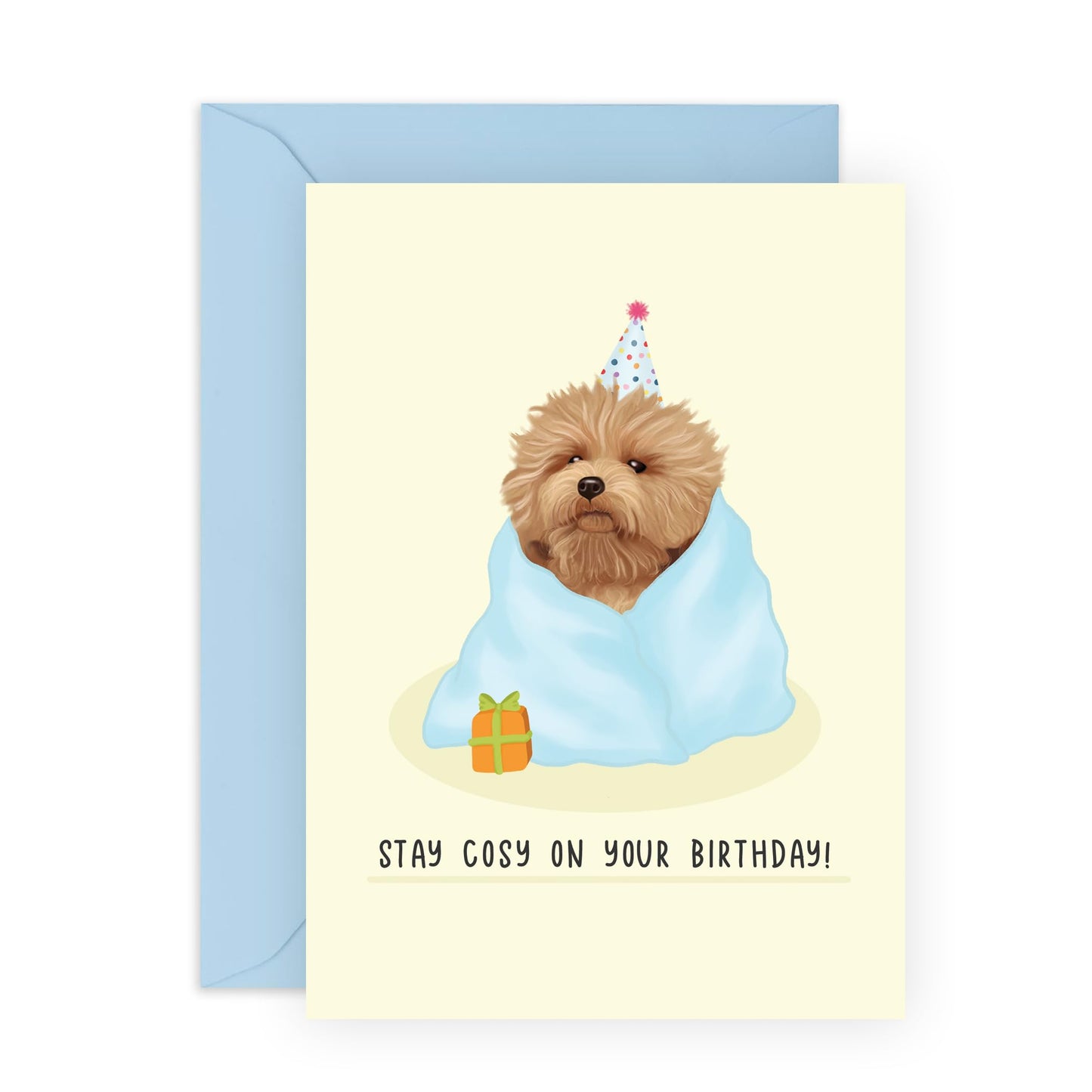 Fur Baby Birthday Card - Cosy Birthday Fluffy Dog - Dog Birthday Cards For Pet Owners - Dog Mum Fur Dad - Puppy - Paw - Gifts For Men Women Him Her - Comes With Stickers - By Central 23
