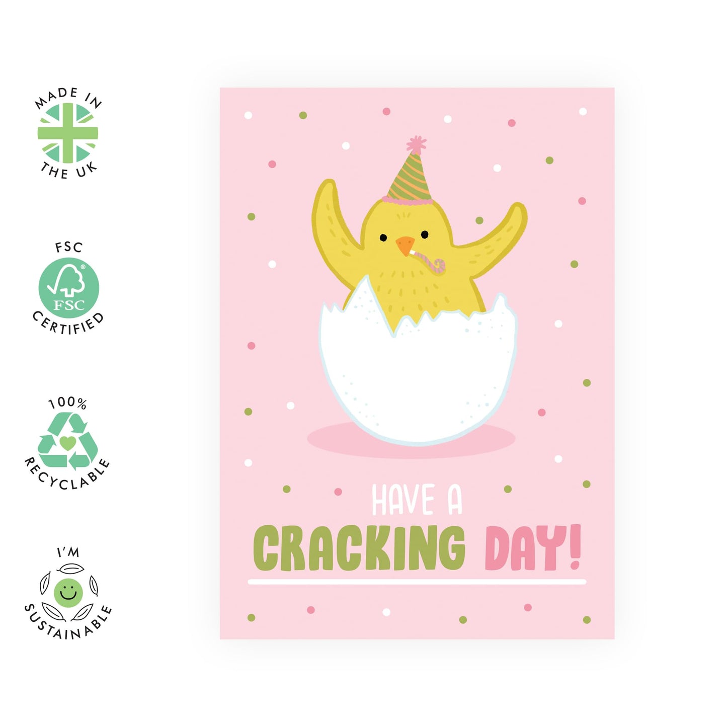 Happy Birthday Card For Boys Girls - Have A Cracking Day Chick - Cute Greeting Cards Birthday For Kids Son Daughter Nephew Niece - Celebration Gifts For Him Her - Comes With Stickers By Central 23