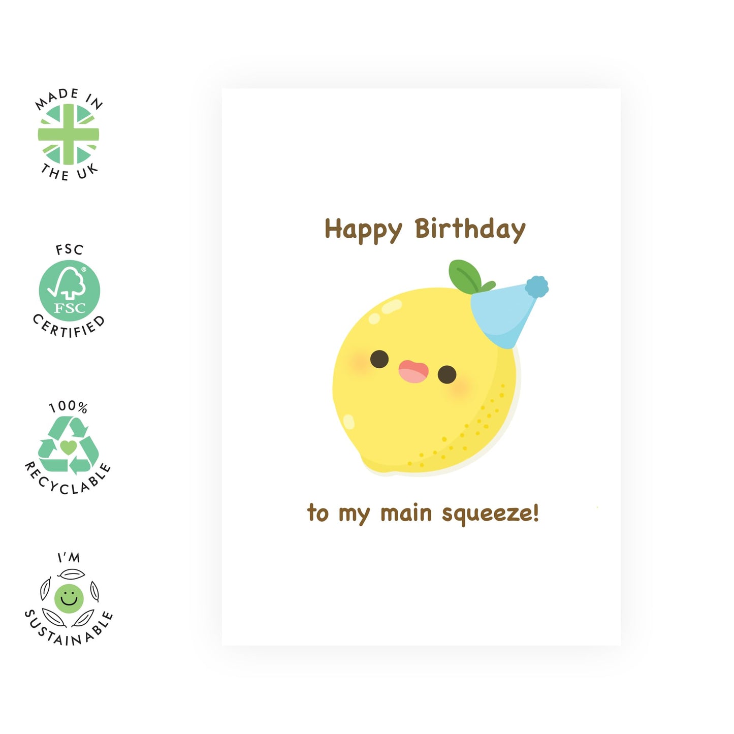 Funny Birthday Card For Wife Husband - To My Main Squeeze - Greeting Cards For Boyfriend Girlfriend - Friendship Card - Gifts For Him Her - Comes With Stickers - By Central 23