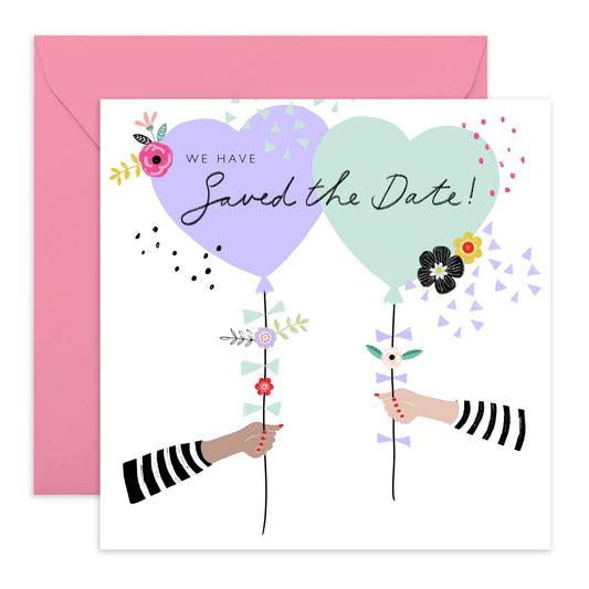 Wedding Guest Rsvp Reply Card - We Have Saved The Date Balloons - Wedding Invitation Acceptance Response - Wedding Reply Card From Guest - From Entourage - Comes With Fun Stickers By Central 23