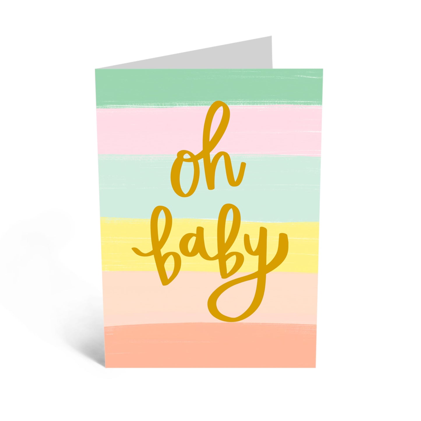 New Babyl Greeting Card - 'OH BABY' - Baby Shower Congratulations - Pregnancy Announcements, or Welcoming a Little One - Comes with Stickers