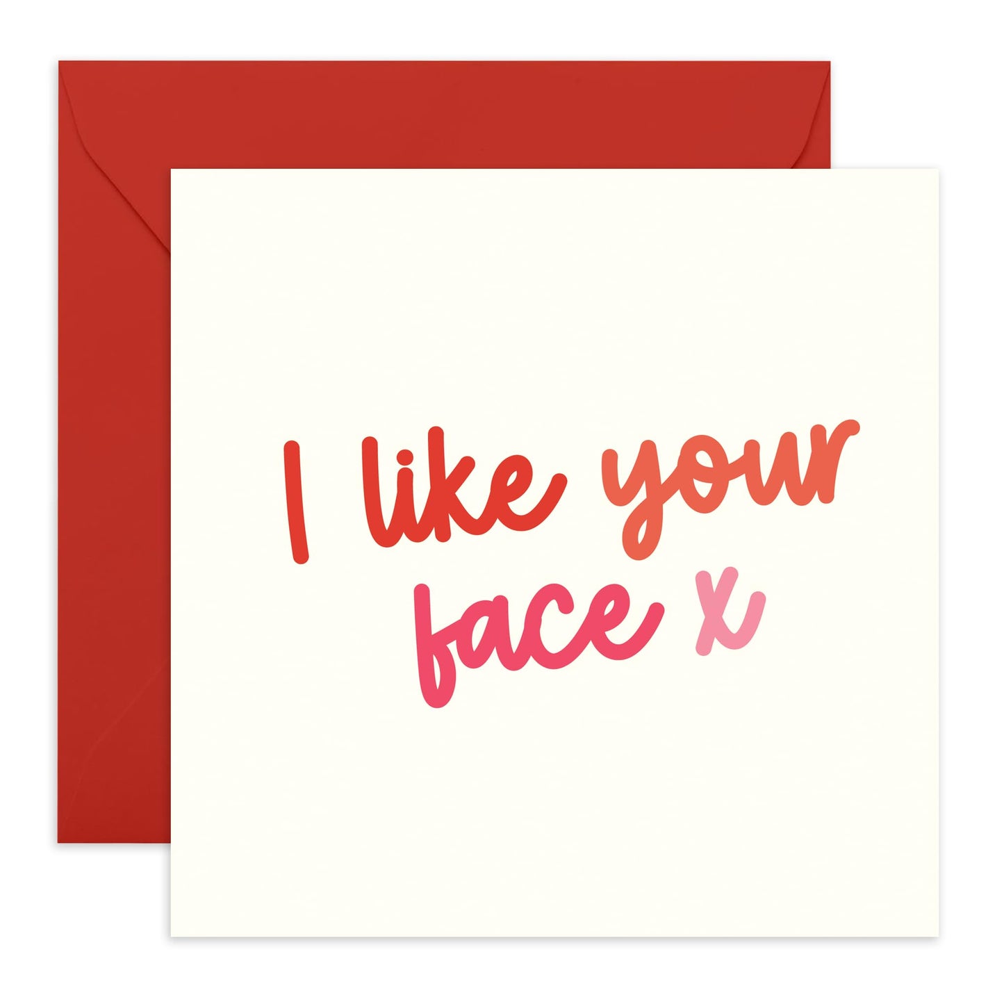 Love Cards For Him Her - I Like Your Face - Valentines Day Card Girlfriend Boyfriend - Anniversary Card Couple Fiance - Husband Wife Greeting Cards - Comes With Stickers By Central 23