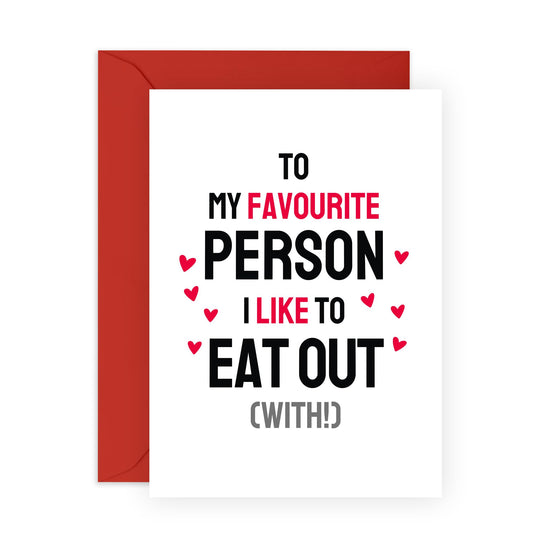 Boyfriend Birthday Card - Fav Person To Eat Out (With) - Funny Husband Birthday Card - Humour Sarcasm - Hilarious Gifts For Him Her Wife Girlfriend Partner Fiance - Comes With Stickers By Central 23