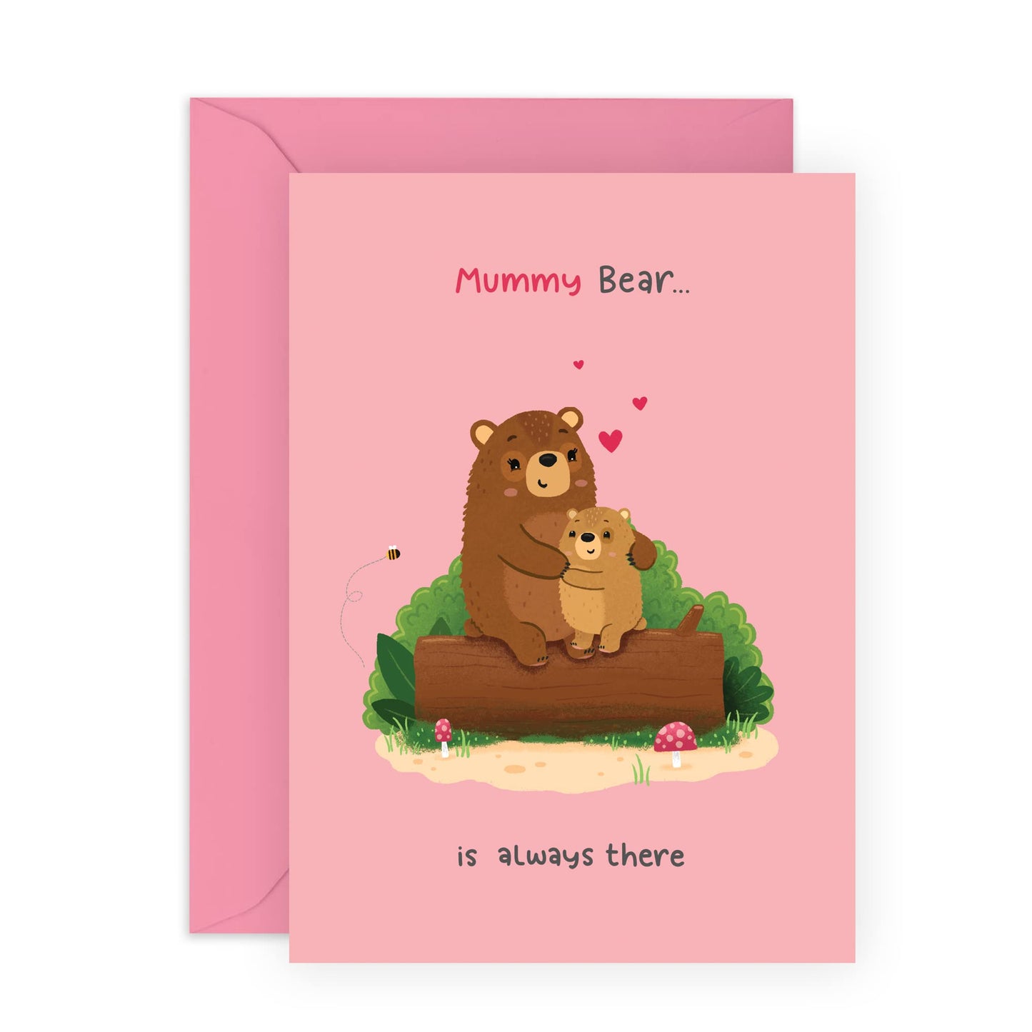 Sweet Card for Her - 'Mummy Bear' - Thank You Cards For Mum - Appreciation Cards For Mother - Wife - Sister In Law - Comes With Stickers - By Central 23