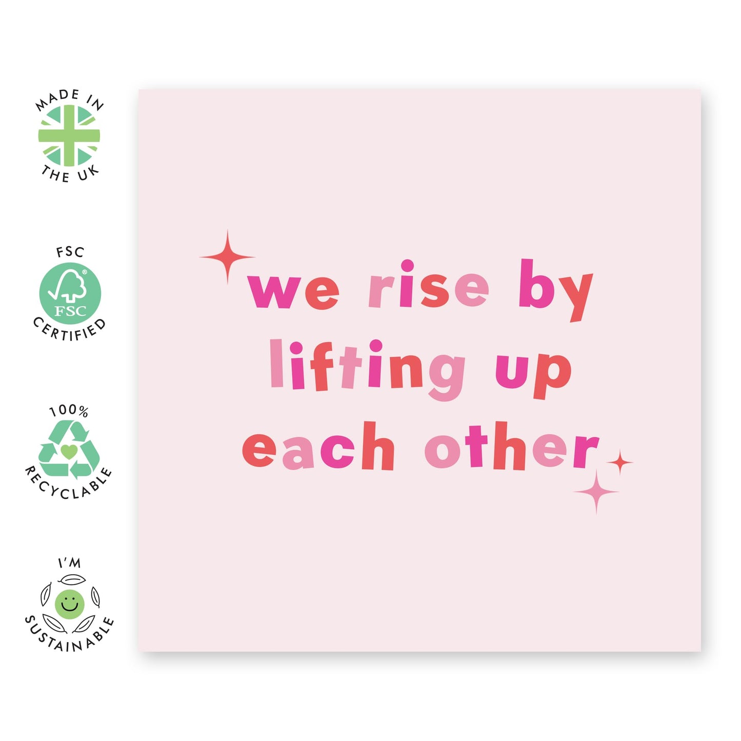 Motivational Greeting Card - 'Lifting Up Each Other' - Gifts for Colleagues, Co-workers, Son, Daughter, Niece, Nephew, Family, Relatives, Students - You Can Do It - Comes with Fun Stickers
