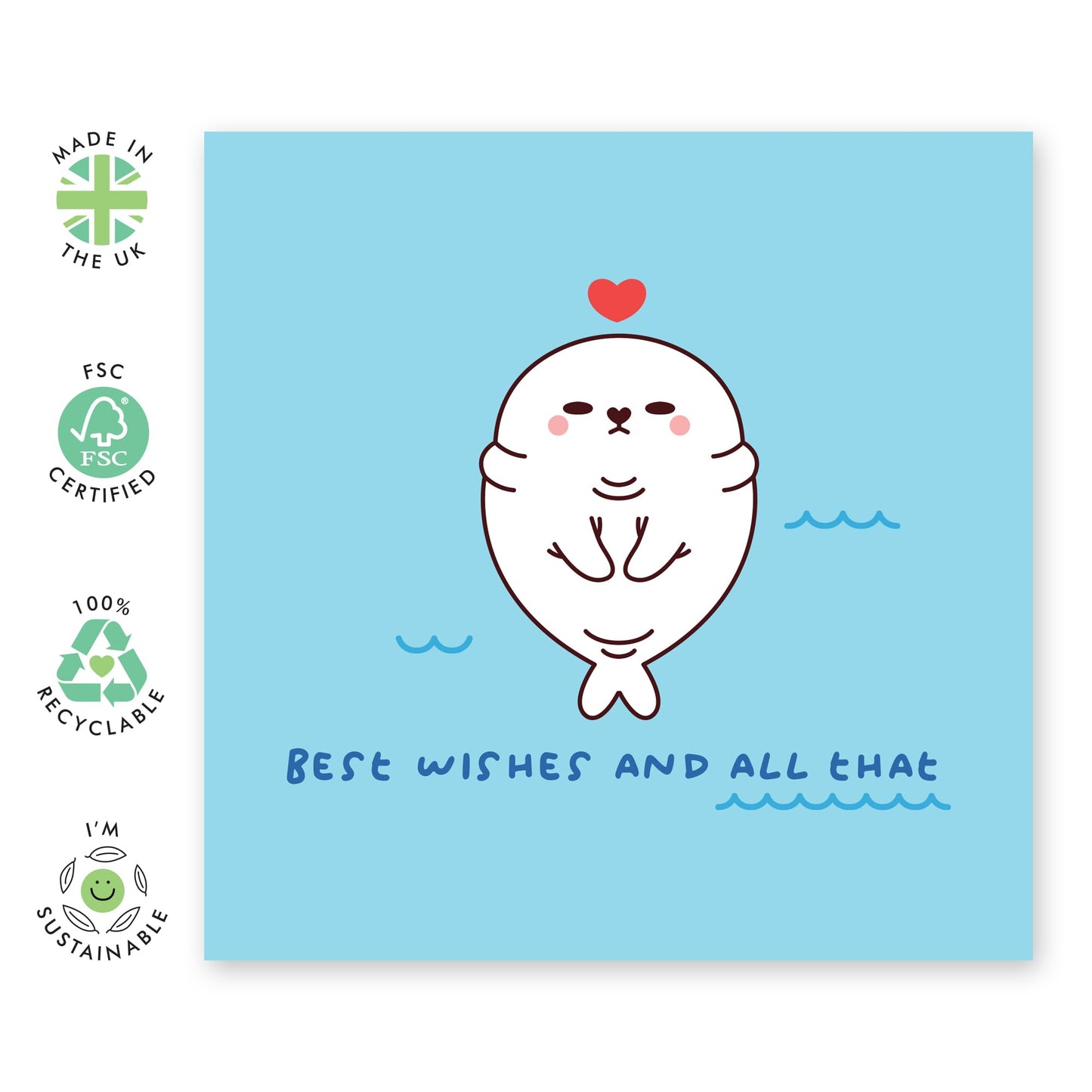 Birthday Card with a Cute Seal - 'Lazy Seal Best Wishes' - Gifts for Friends, Besties, BFF,Girlfriends, Sister, Sis, Bruv, Mate, Colleagues, Co-worker, Cousin - Sincerely - Comes with Fun Stickers