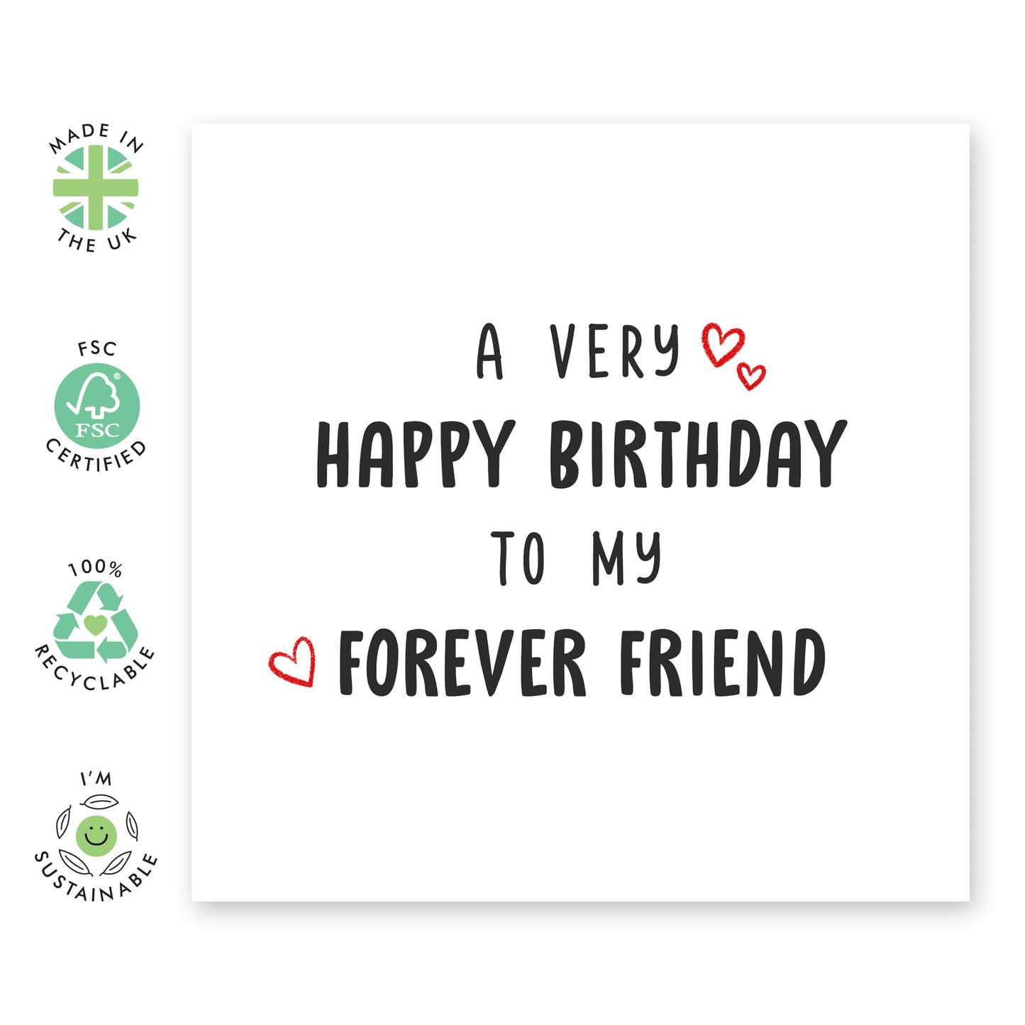 Friends Birthday Card - Happy Birthday Cards For Best Friends - Sweet Greeting Cards For Him Her - Gifts For Men Women - Comes With Stickers By Central 23
