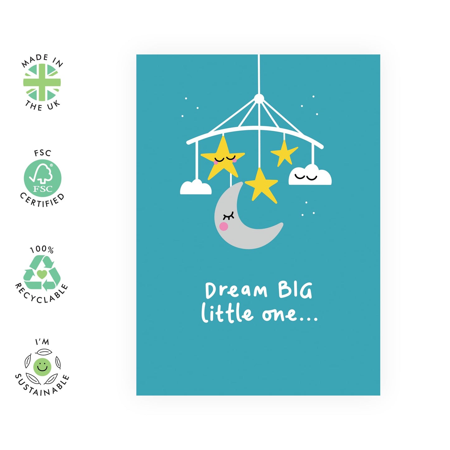 Greeting Card - 'DREAM BIG LITTLE ONES' - Perfect for Encouraging Kids and Celebrating Their Aspirations - Ideal for Him, Her, Friends, Family, and Little Dreamers - Comes With Stickers By Central 23
