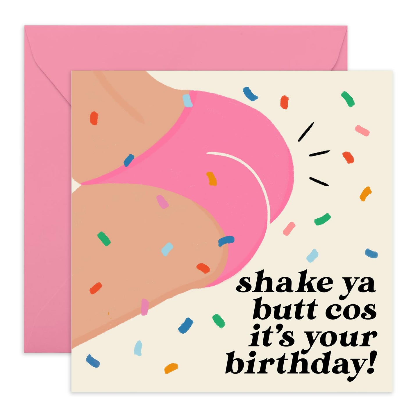 Birthday Card Shaking - 'Shake Ya But*' - Gifts for Besties, Best Friends, Gals, Colleagues, Officemate, Her, Co-worker, Sis, Sister - Party Time - Comes with Fun Stickers