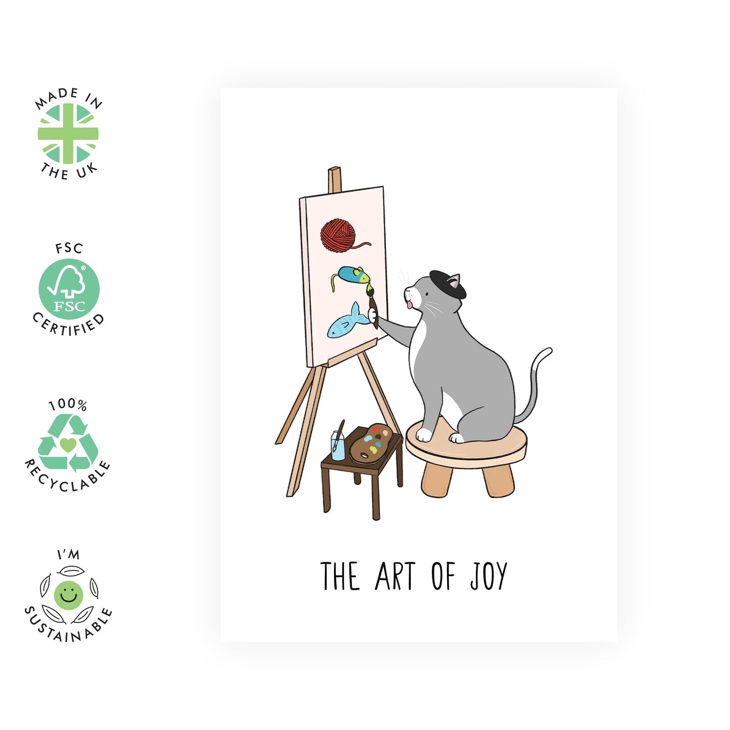 Cat Dad Card - Cat Birthday Card - The Art Of Joy - Funny Greeting Cards For Cat Mom - Cat Valentines Day Cards Kids - All Occasions Card Fur Baby Kitty Kitten - Comes With Cute Stickers By Central 23