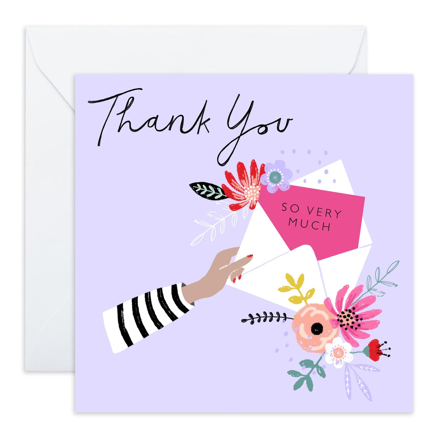 Thank You Cards Women - Purple Thankyou Cards - Floral Thank You Notes With Envelopes - For Wedding Baby Shower - Appreciation Gifts For Friends Kids - Comes With Fun Stickers By Central 23